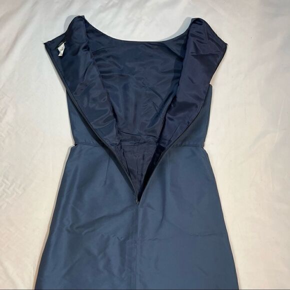 J Crew Silk Navy Blue A-Line Sleeveless Dress 4 - Picture 6 of 6